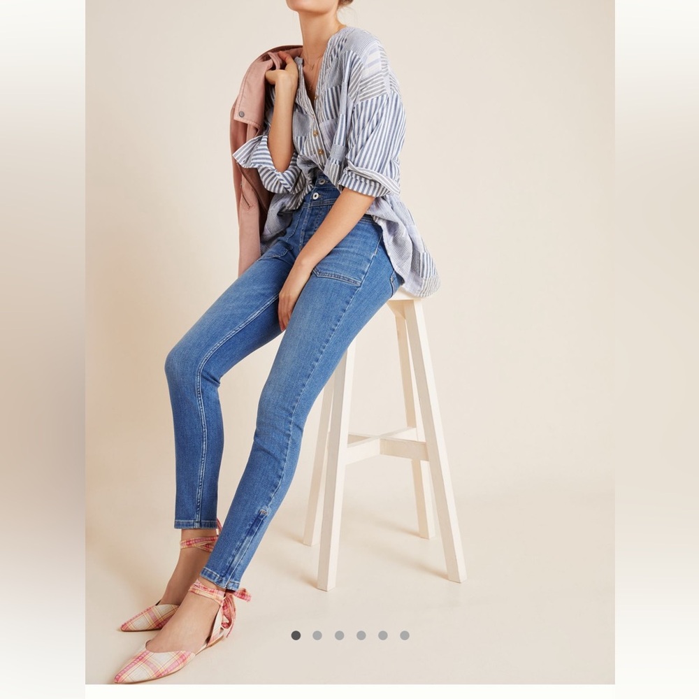 Anthropologie PILCRO ULTRA HIGH-RISE SEAMED SKINNY JEANS